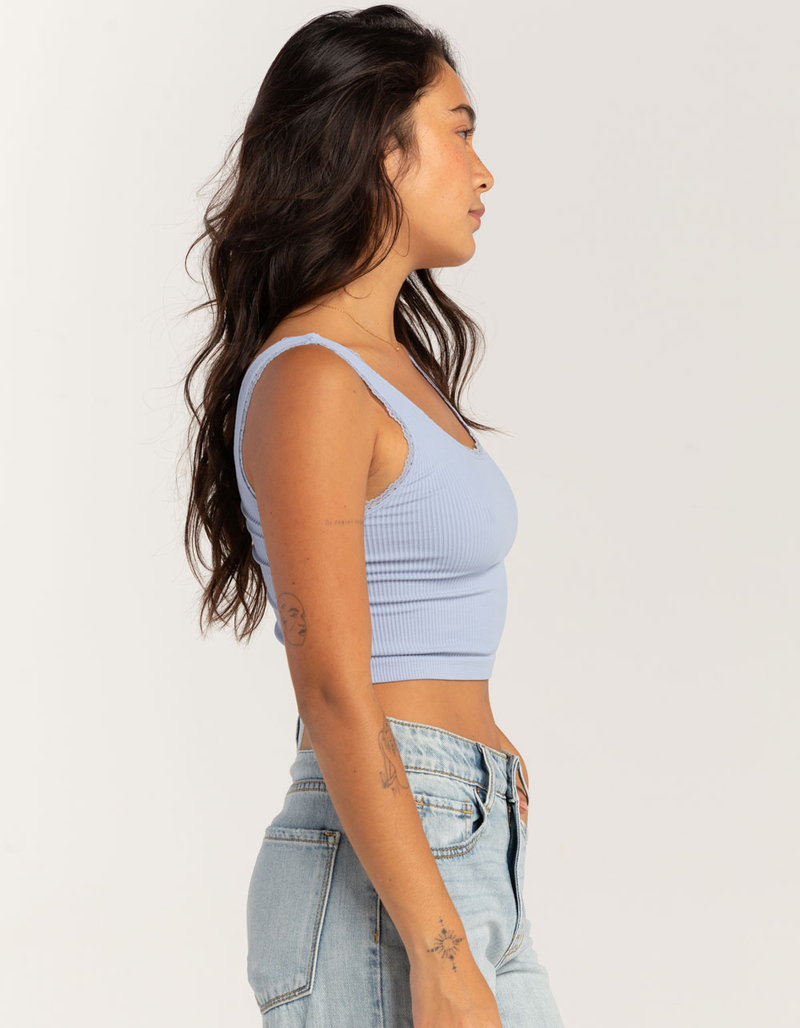FULL TILT Seamless Lace Trim Womens Tank Top image number 2