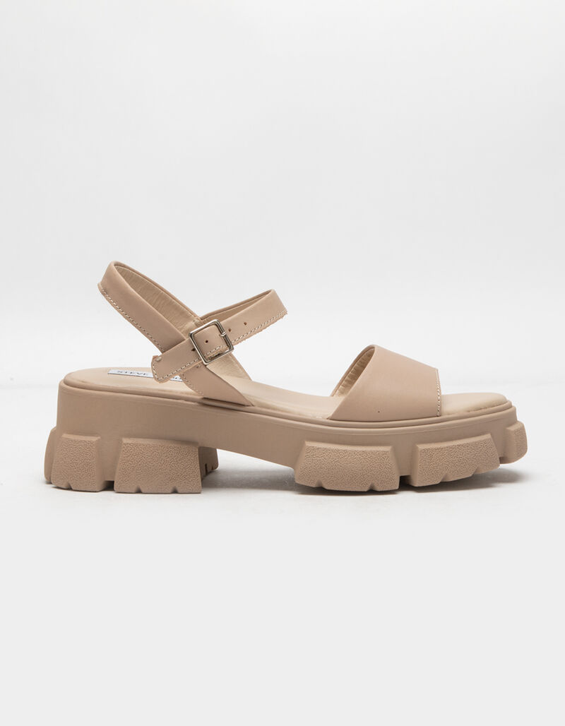 STEVE MADDEN Tazia Womens Tan Leather Sandals - TAN - 410534412