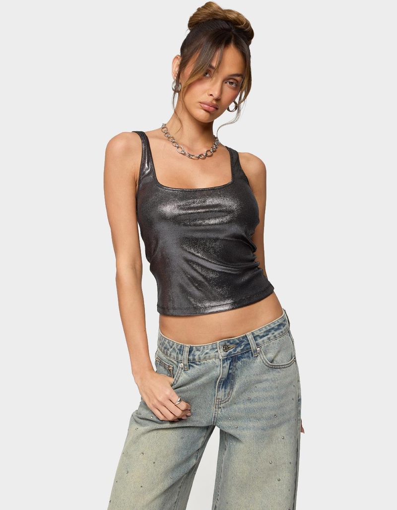EDIKTED Laidie Metallic Tank Top image number 0