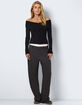 NOISY MAY Juliet Womens Off The Shoulder Knit Top image number 2