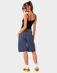 EDIKTED Oversized Low Rise Denim Womens Bermuda Jorts image number 4