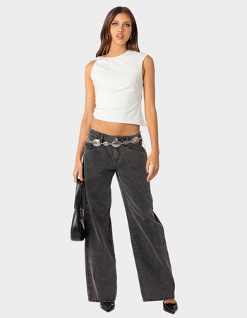 EDIKTED Raelynn Washed Low Rise Jeans Alternative Image