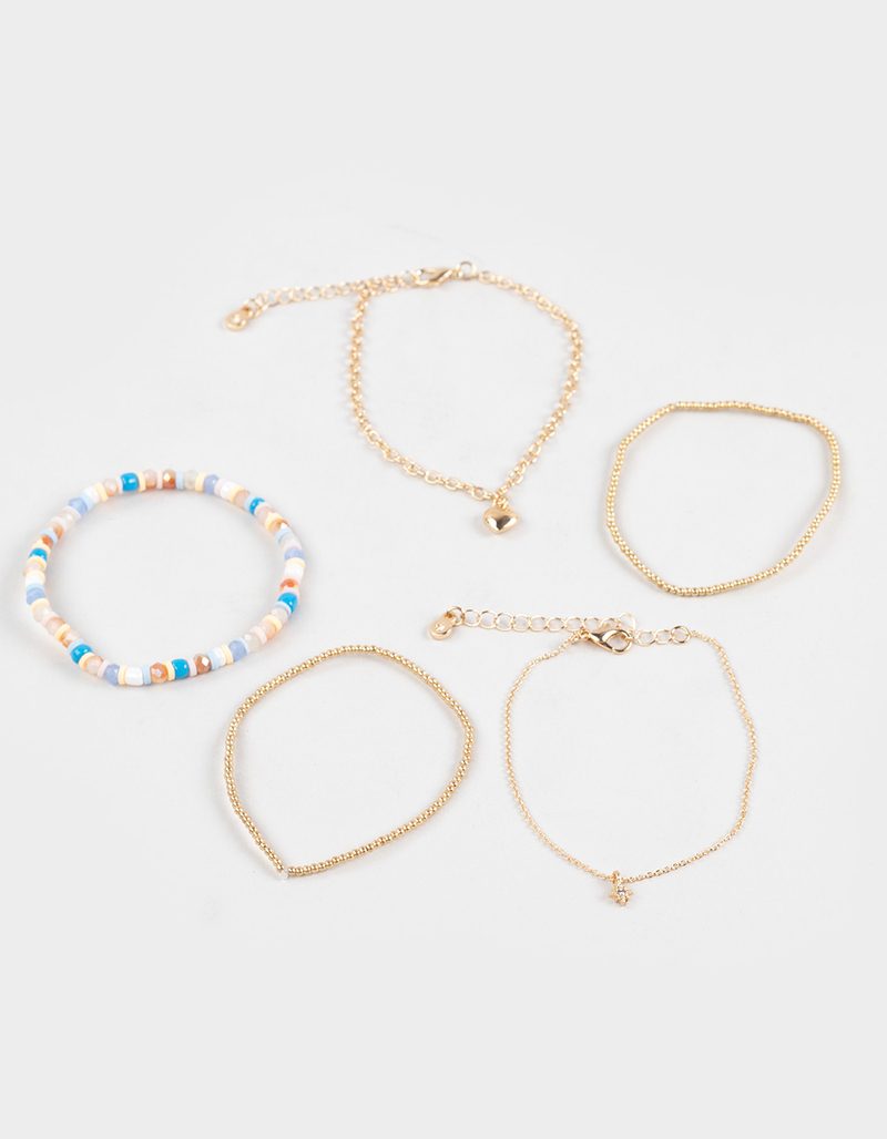 FULL TILT 5 Pack Beaded/Heart Bracelets image number 0
