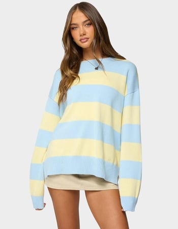 EDIKTED Riley Oversized Striped Sweater Primary Image
