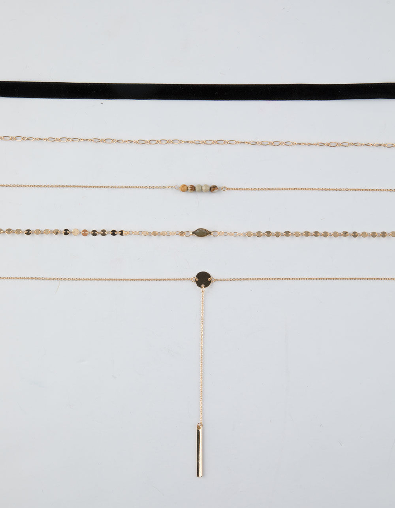 FULL TILT 5 Pack Lariat & Wood Choker Necklaces image number 0