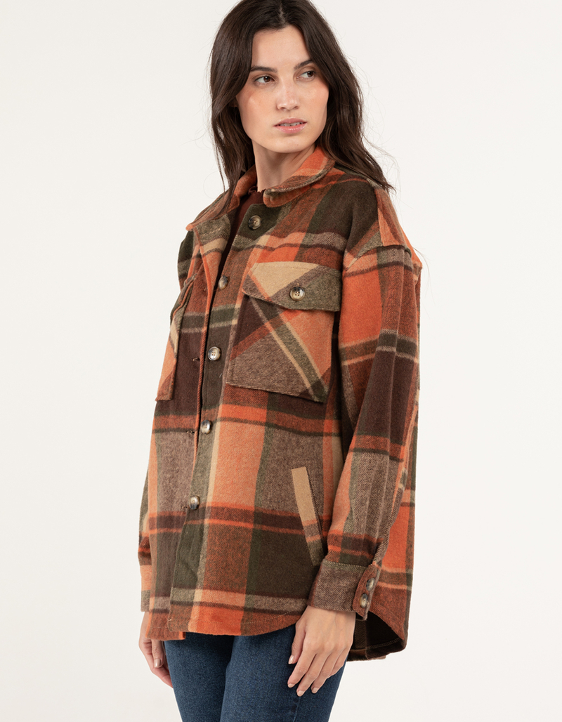 ASHLEY Womens Plaid Shacket image number 1