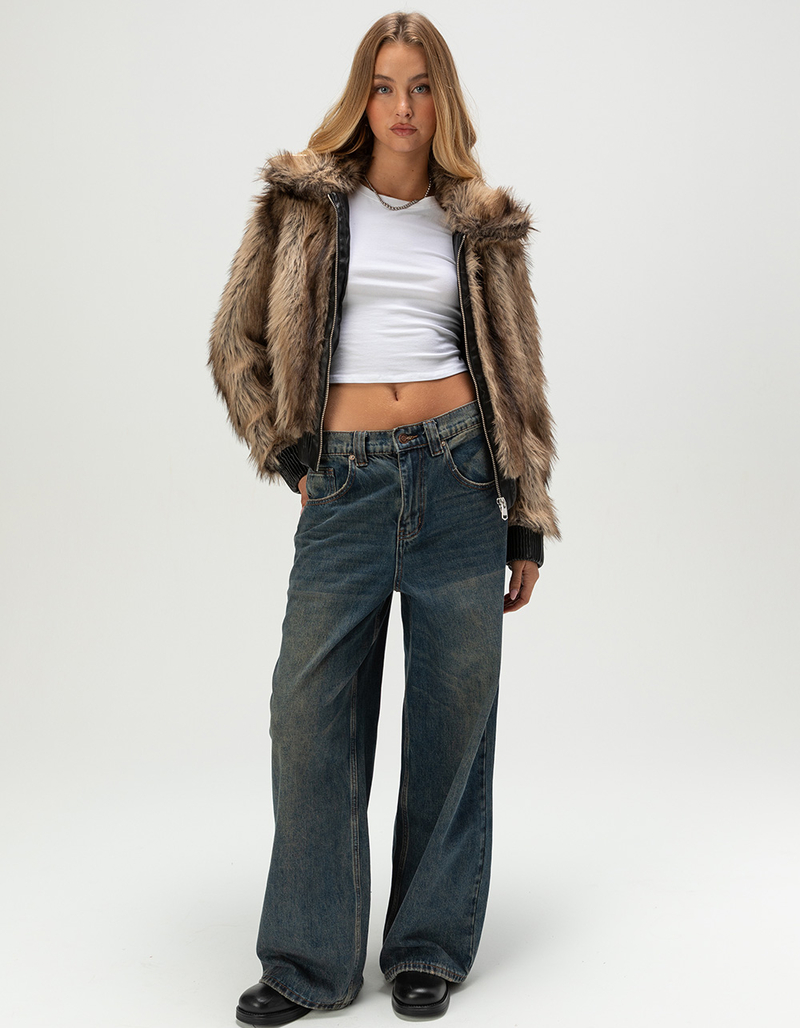 WEST OF MELROSE Womens Faux Fur Coat image number 4