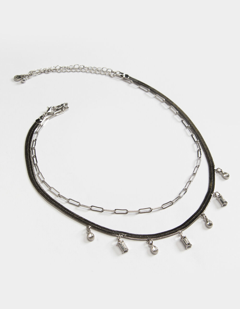 FULL TILT Layered Rhinestone Serpent Necklace image number 0