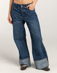 RSQ Womens Mid Rise Wide Leg Cuffed Jeans image number 2