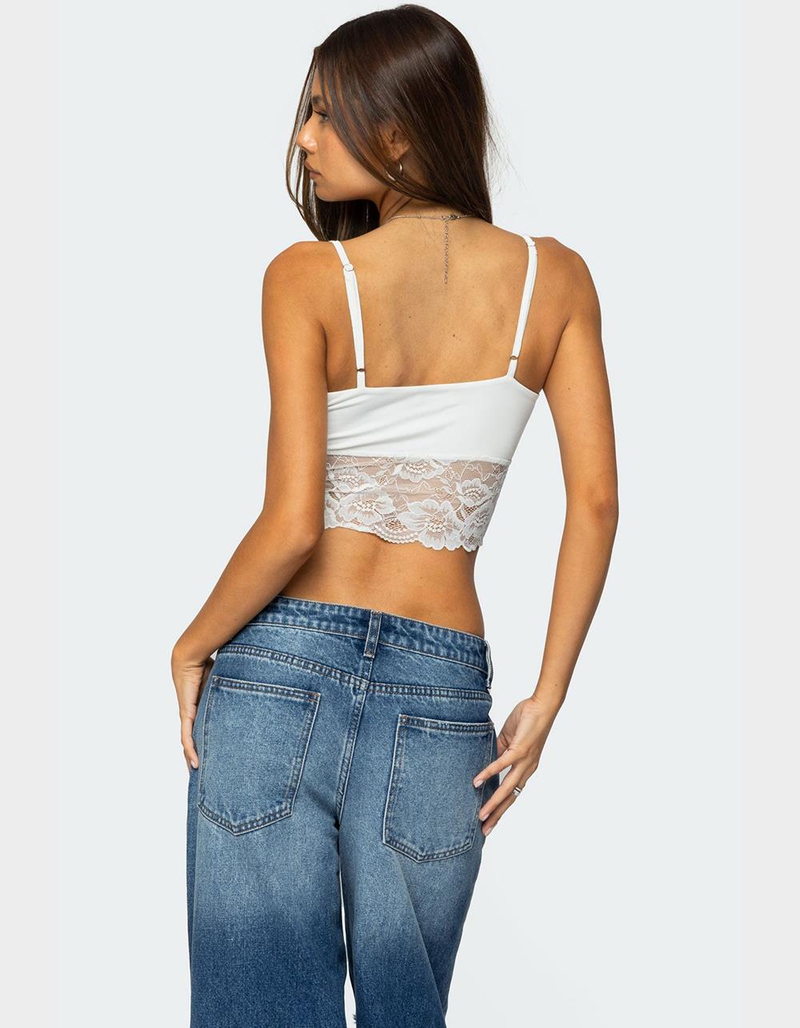 EDIKTED Mylah Lacey Asymmetric Tank Top image number 4