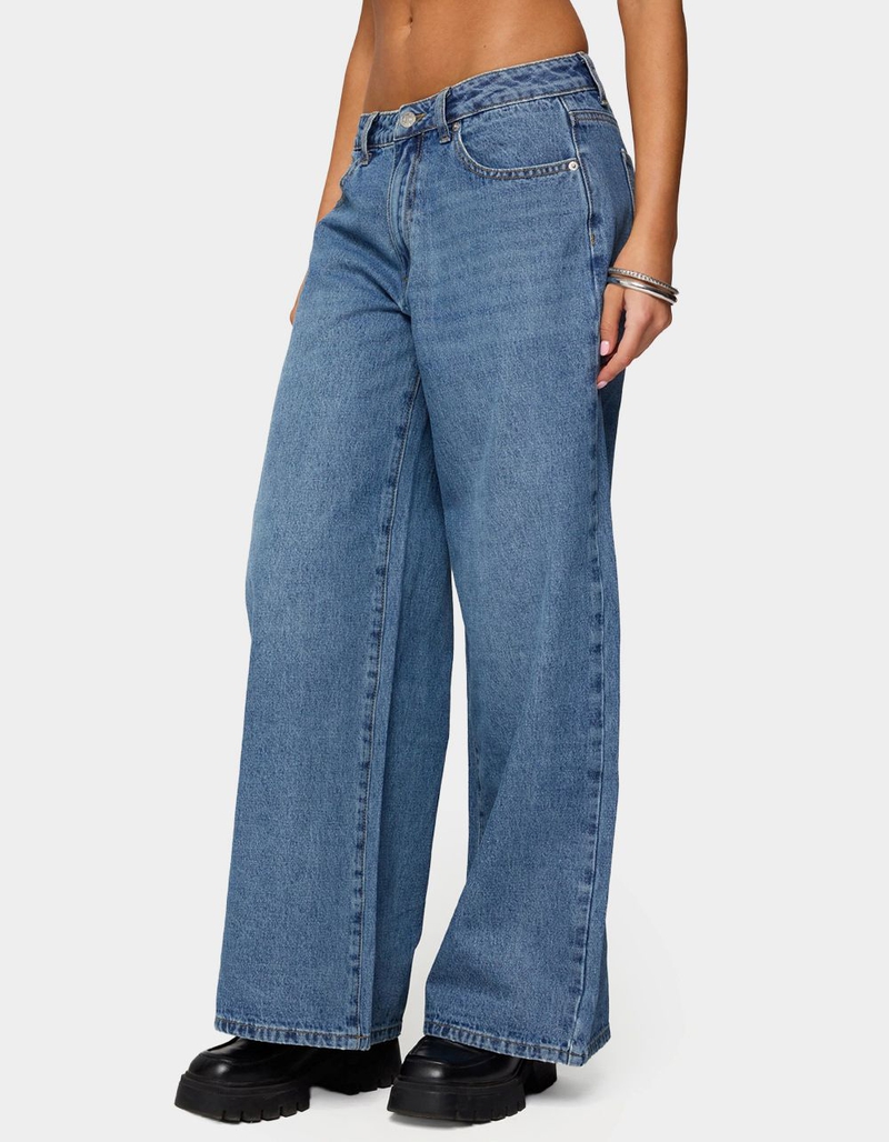 EDIKTED Skye Low Rise Baggy Jeans image number 1