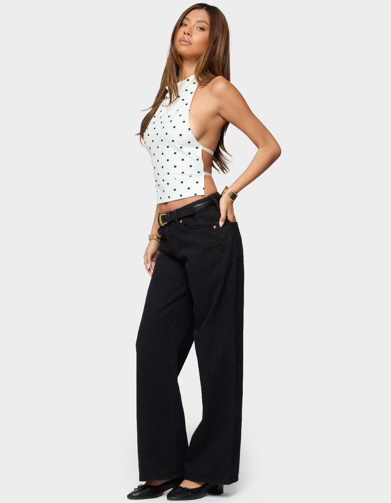 EDIKTED Raiya Polka Dot Backless Halter Top image number 3