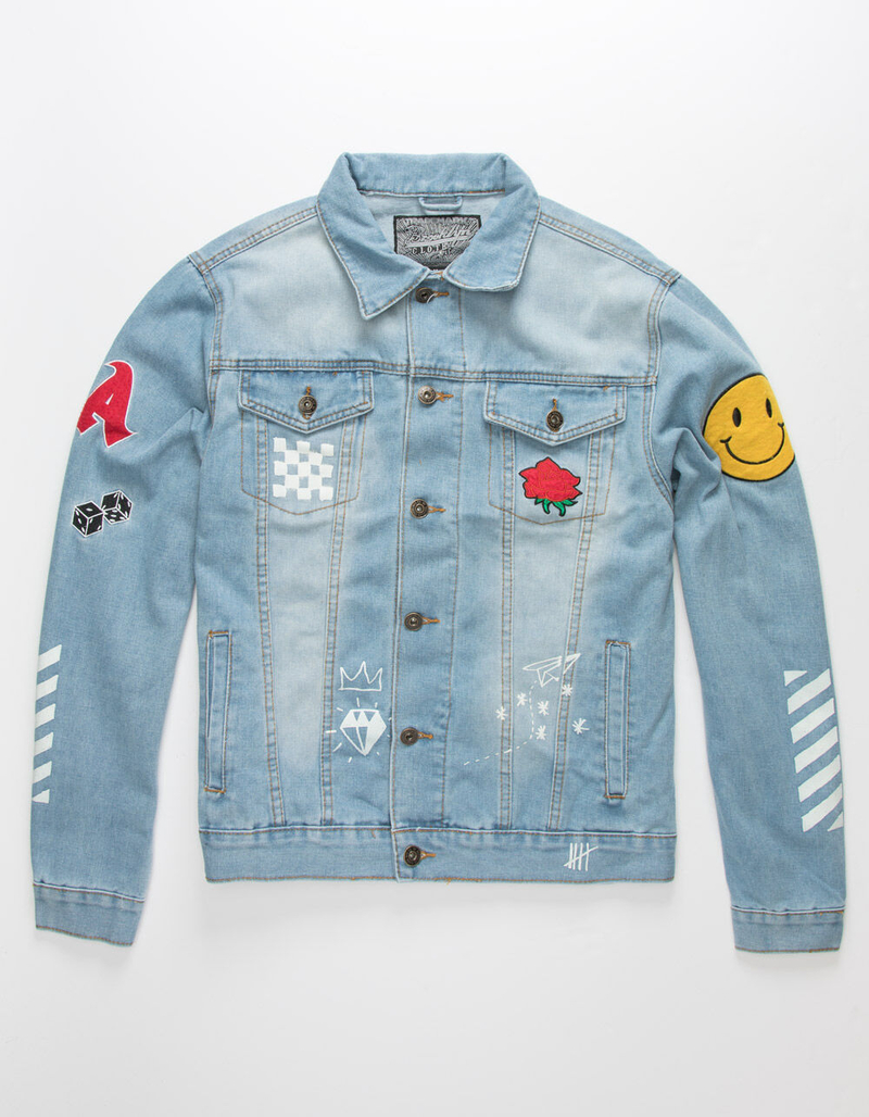 BROOKLYN CLOTH No Bad Vibes Mens Denim Jacket image number 0