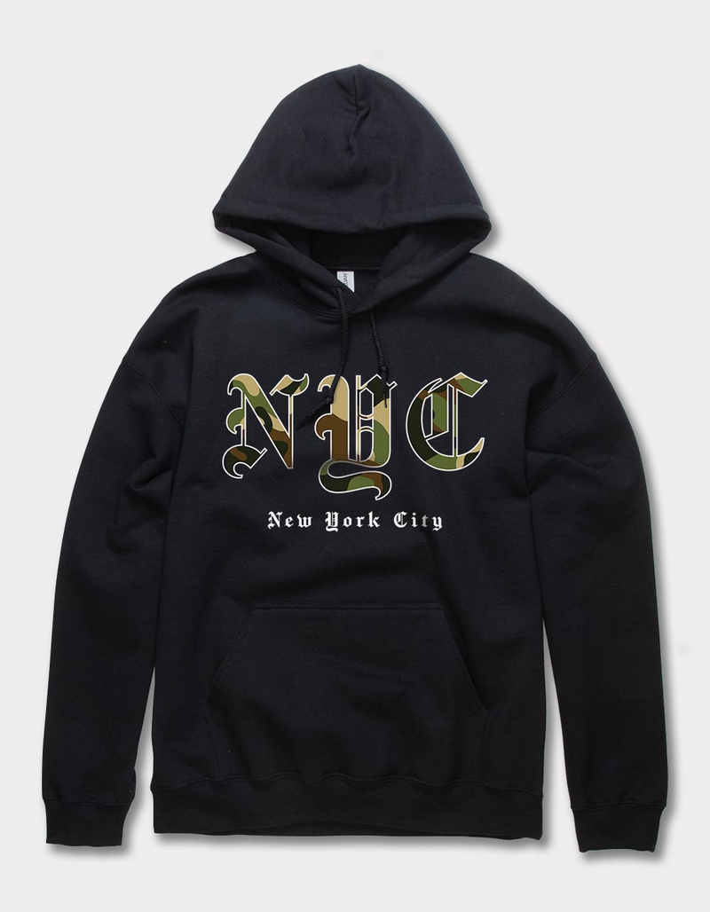 NEW YORK Camo Old English Unisex Hoodie image number 0