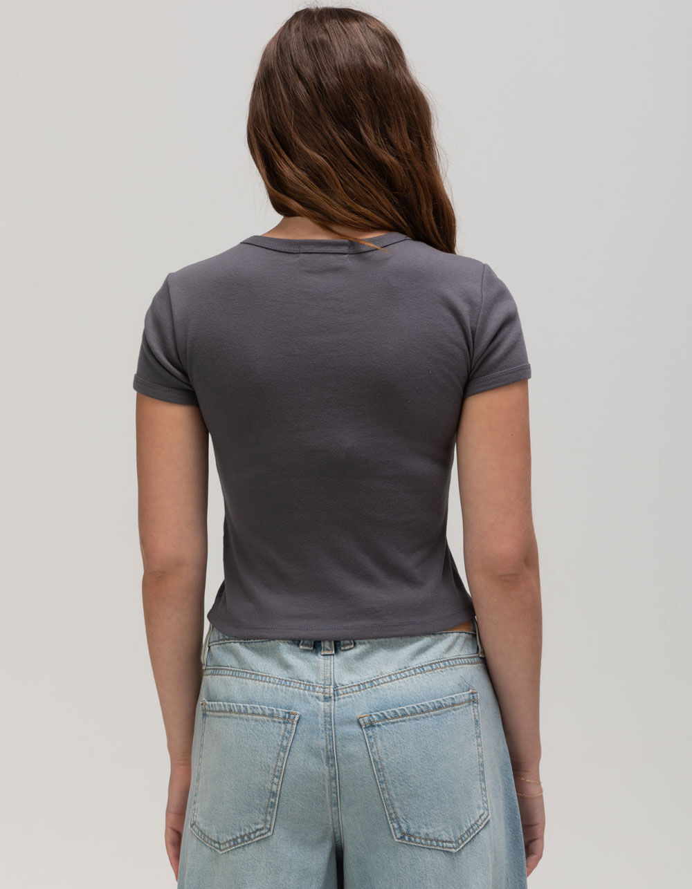 RSQ Womens Riders Club Baby Tee - GRAY | Tillys