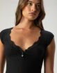 BDG Urban Outfitters Diana Womens Lace Trim Henley Top image number 5