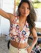 RSQ Womens Collared Cinch Front Halter Top image number 1