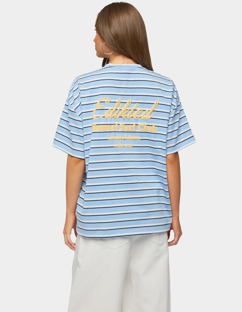 EDIKTED Chill Girl Striped Oversized Tee image number 2