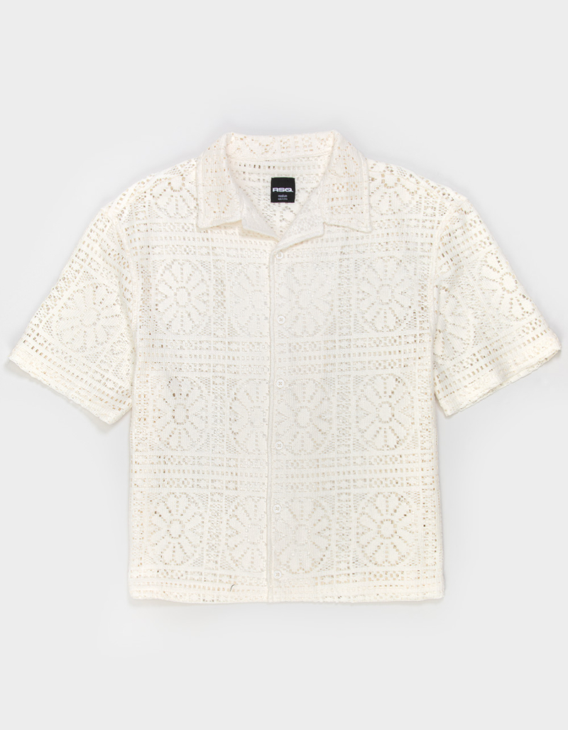 RSQ Mens Lace Button Up Shirt image number 1