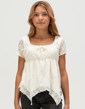 RSQ Girls Texture Babydoll Top RSQ Girls Texture Babydoll Top Primary Image