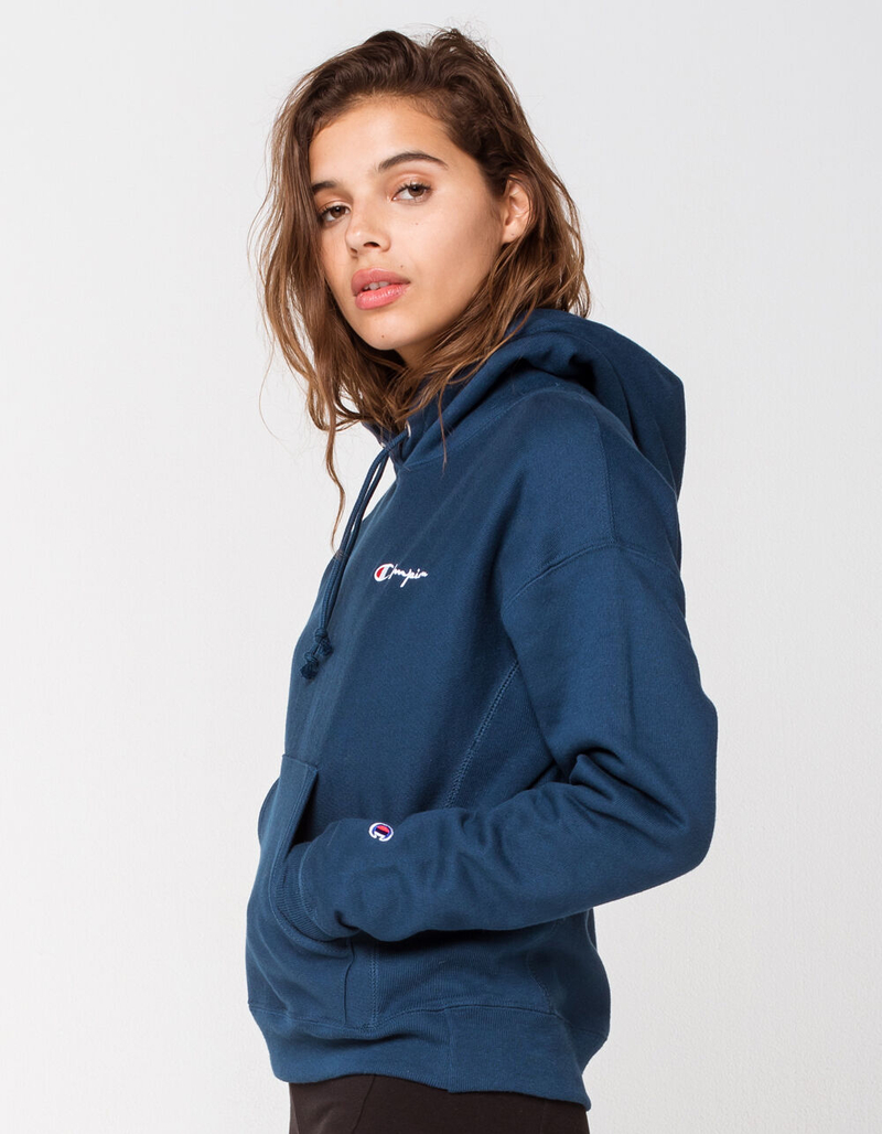 CHAMPION Reverse Weave Teal Blue Womens Hoodie image number 1