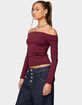 EDIKTED Katie Off Shoulder Long Sleeve Top image number 2