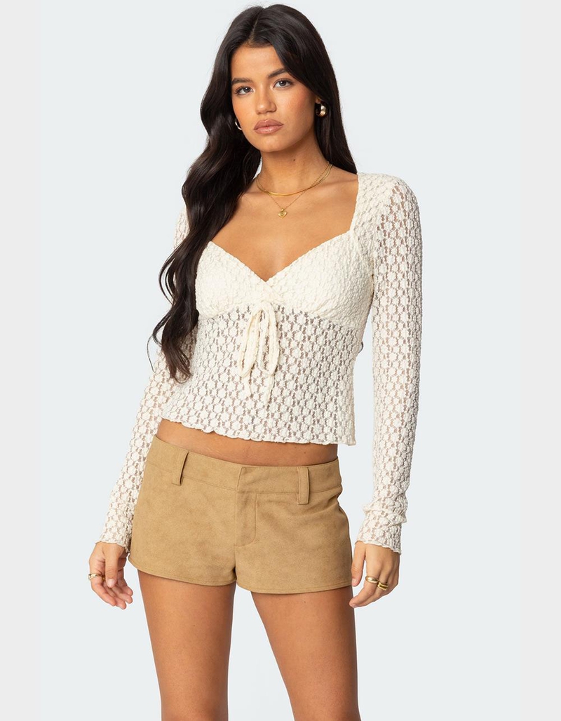 EDIKTED Laila Textured Lacey Top image number 0