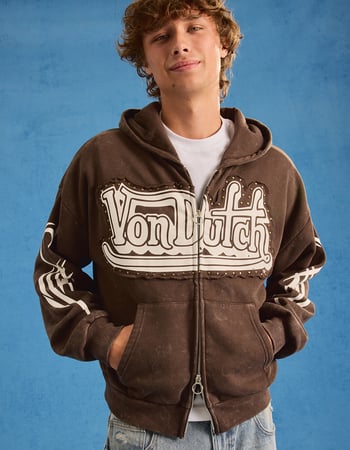 VON DUTCH Wings Mens Zip-Up Hoodie Primary Image
