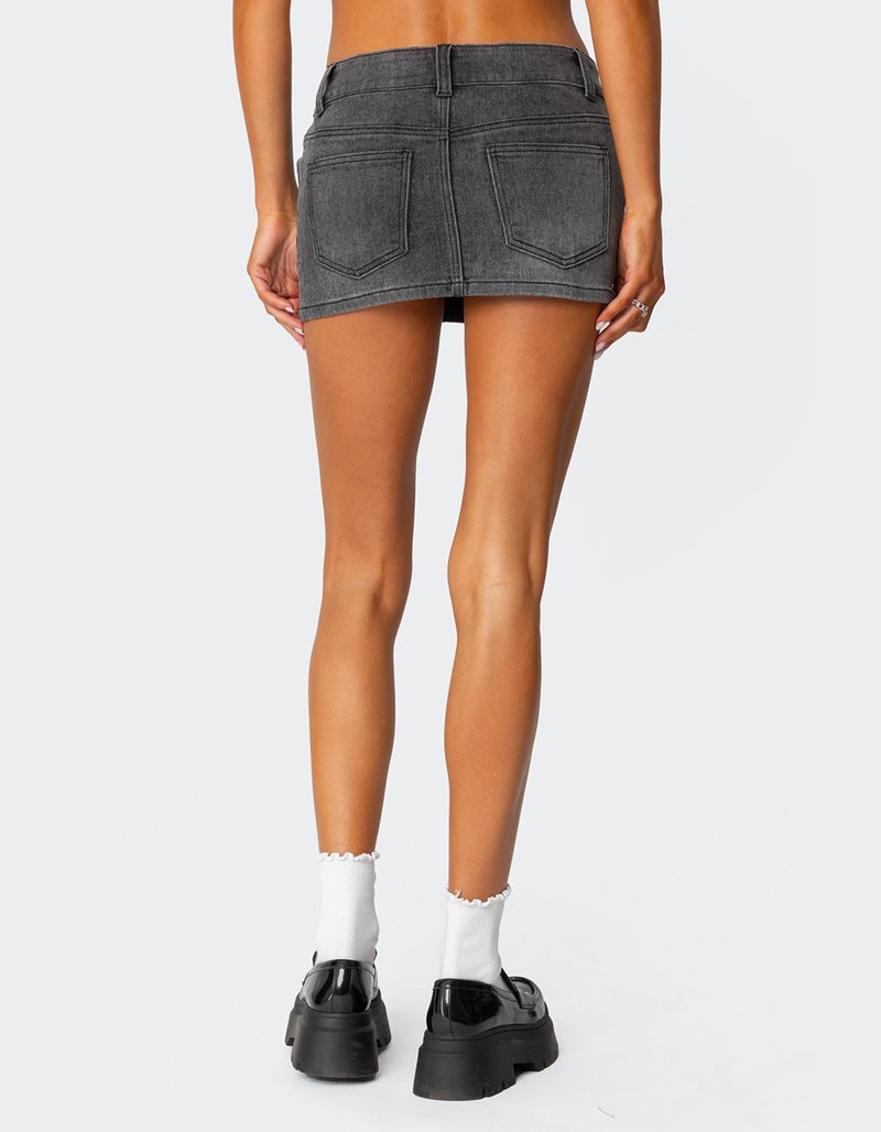 EDIKTED Bev Stretchy Denim Micro Skirt image number 4