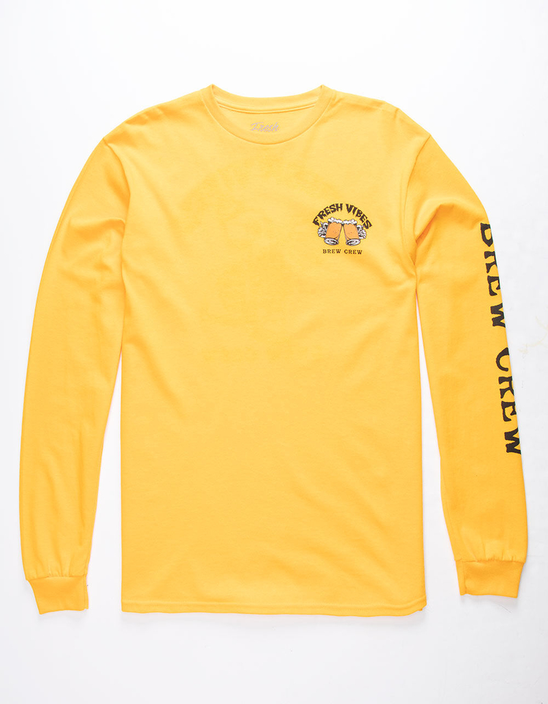 FRESH VIBES Brew Crew Gold Mens T-Shirt image number 2