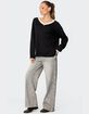 EDIKTED Contrast V-Neck Knit Sweater image number 4