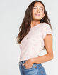 IVY & MAIN Ditsy Pointelle Womens Rose Tee image number 2