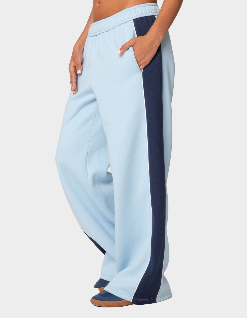 EDIKTED Contrast Panel Sweatpants - LIGHT BLUE | Tillys