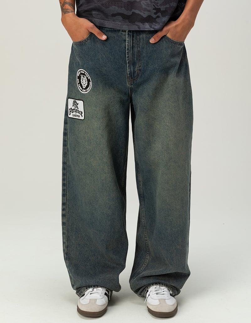 RSQ Mens Extra Baggy Patch Jeans image number 0