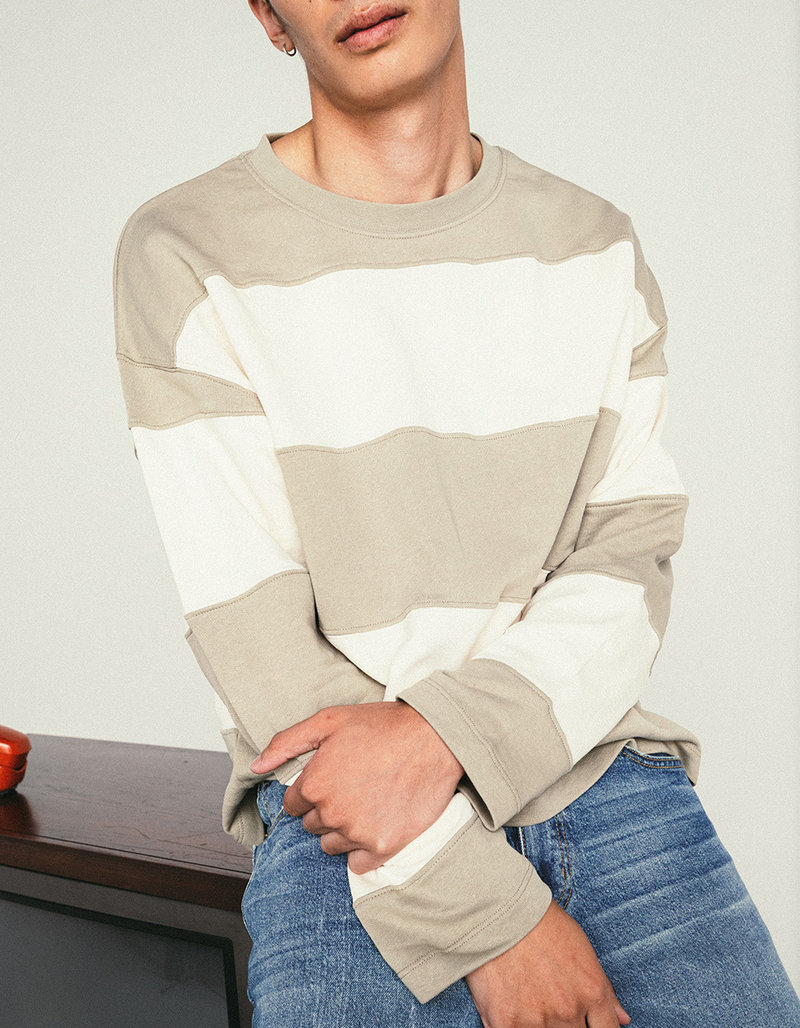 JACK & JONES Block Mens Stripe Crewneck Sweatshirt image number 2