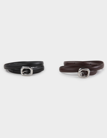 Skinny Leather Belt 2 Pack Primary Image