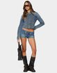EDIKTED Jazzy Denim Naploeon Shorts image number 5