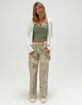 NO COMMENT Cable Knit Womens Zip-Up Hooded Sweater image number 2
