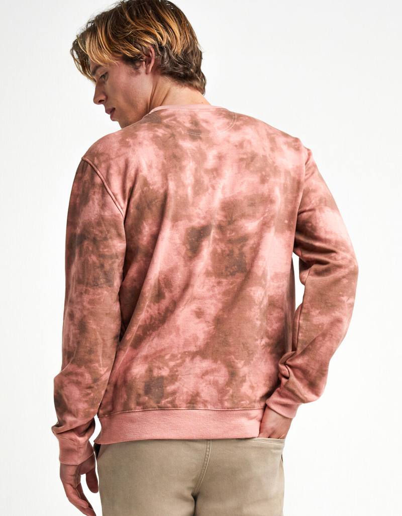 RSQ Tie-Dye Crewneck Mens Pink Sweatshirt image number 3