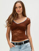 RSQ Womens Off The Shoulder Lace Contrast Top image number 1