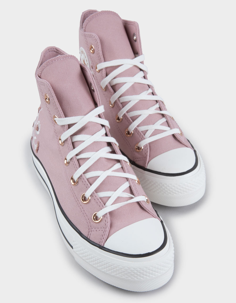 CONVERSE Chuck Taylor All Star Lift Sequin Floral Womens High Top Platform Shoes image number 5