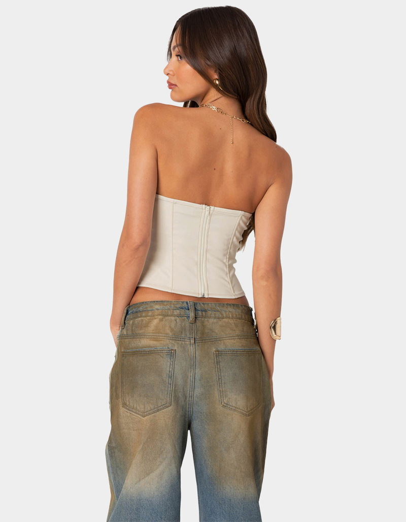 EDIKTED June Tie Front Strapless Corset image number 3