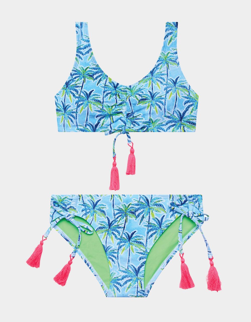 BEACH LINGO Palm Paradise Bralette Girls Bikini Set image number 3