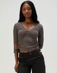 RUSTY Rikki Womens Long Sleeve V-Neck Top image number 1