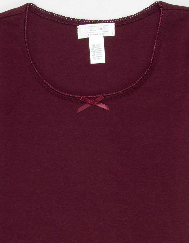 FULL TILT Essentials Girls Bow Trim Tee image number 1