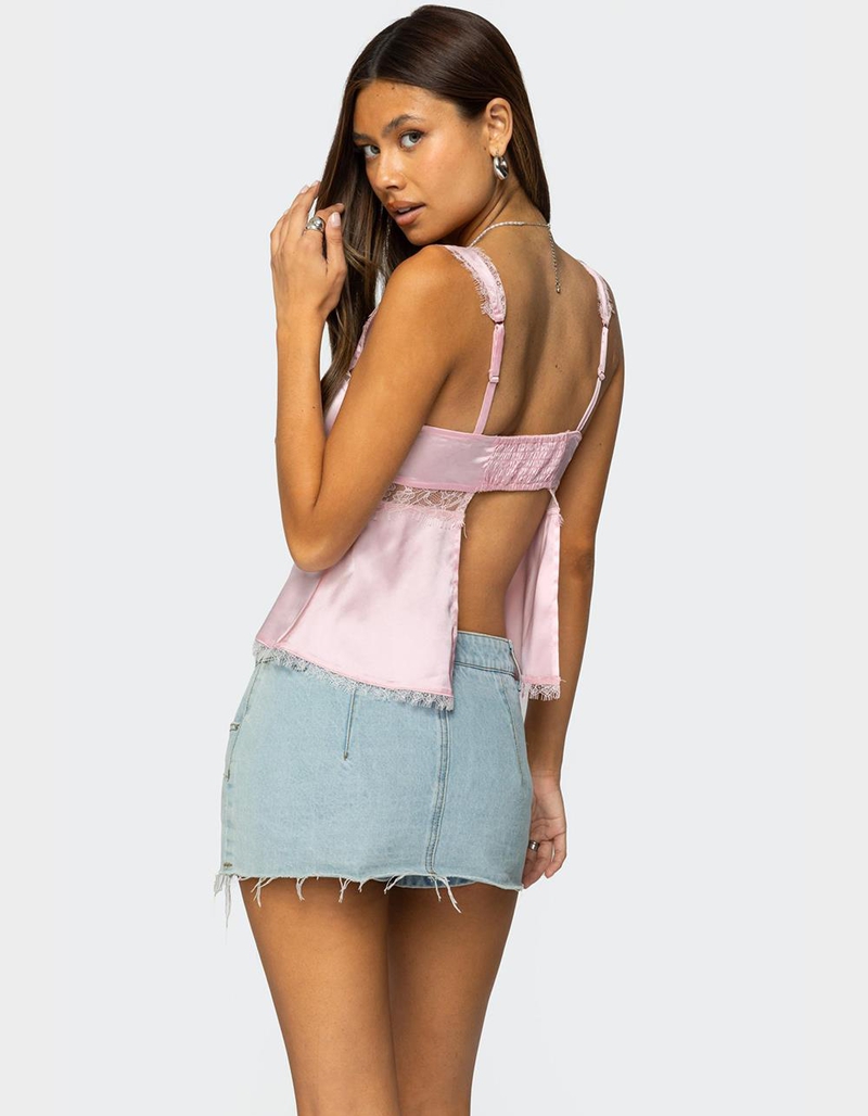 EDIKTED Loryn Lacey Satin Effect Top image number 3