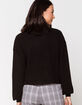 SKY AND SPARROW Ribbed Balloon Sleeves Black Womens Sweater image number 3