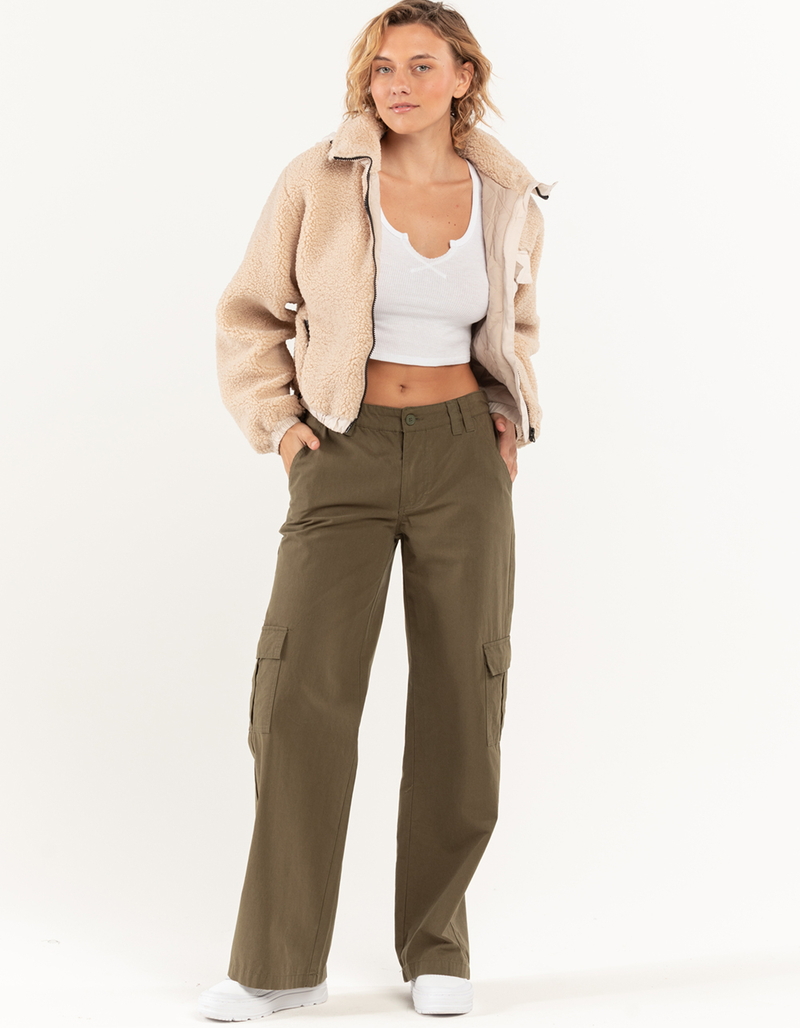 LOVE TREE Womens Sherpa Zip Up Jacket image number 3