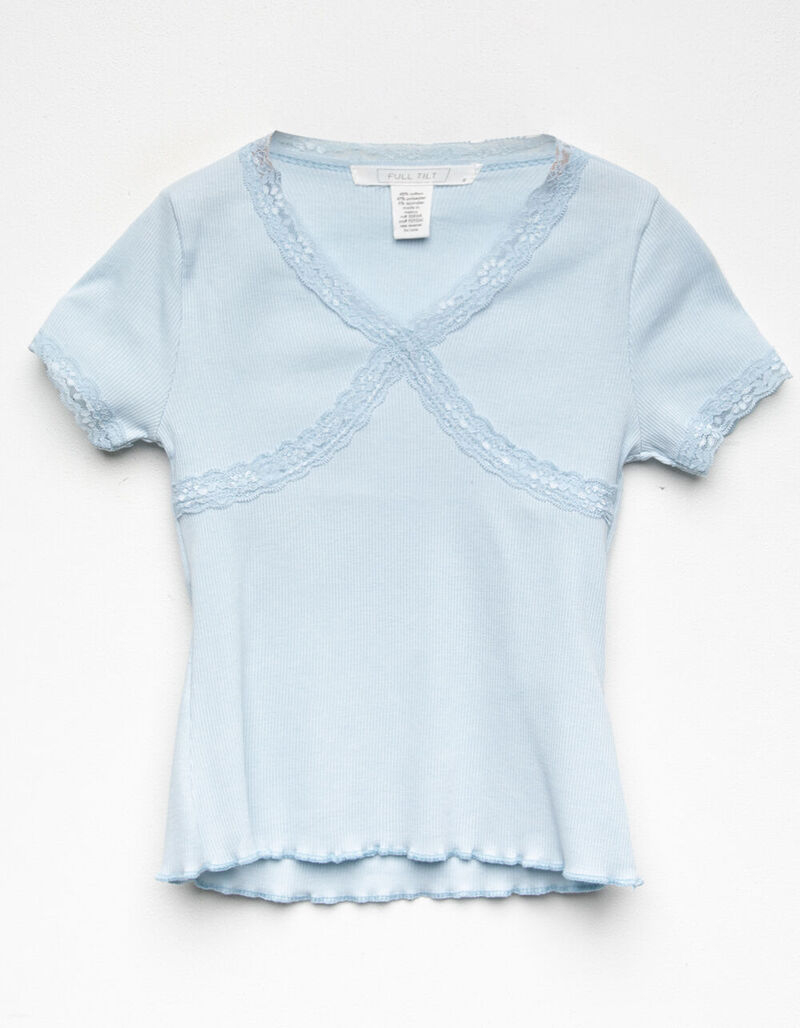 FULL TILT  Lace Rib Girls Top image number 1