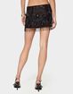 EDIKTED Sheer Sequin Bead Fringed Mini Skirt image number 3